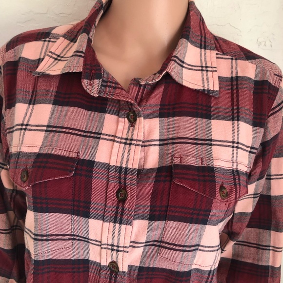 Plaid Button-Up Shirt - Red and Pink - Picture 16 of 16